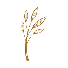 golden leaf hand drawn