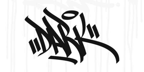 Abstract Urban Street Art Graffiti Style Hand Written Word Dark Vector Illustration Art - obrazy, fototapety, plakaty