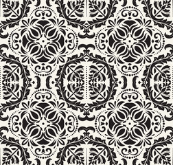 Classic seamless black and white pattern. Damask orient black and white ornament. Classic vintage background. Orient ornament for fabric, wallpaper and packaging