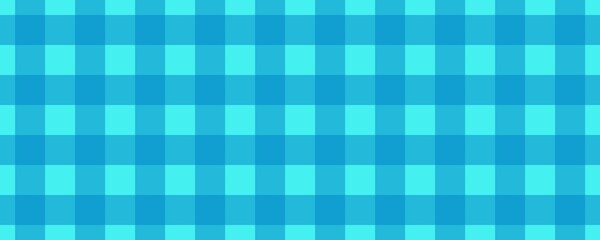 Banner, plaid pattern. Cyan on Blue color. Tablecloth pattern. Texture. Seamless classic pattern background.