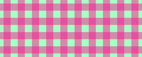 Fototapeta premium Banner, plaid pattern. Mint on Deep pink color. Tablecloth pattern. Texture. Seamless classic pattern background.