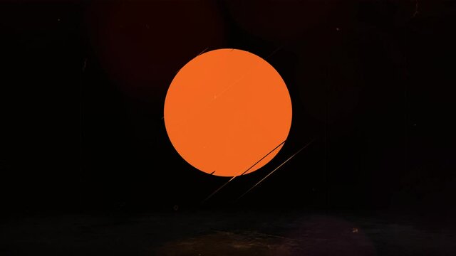 animated poster of a sun circle reflected on the floor. Loop 10-seconds