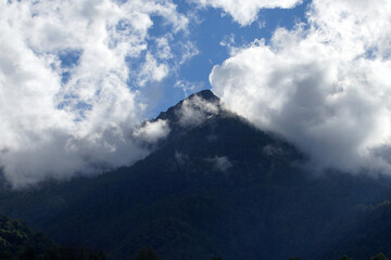 Mountain landscape. Rosa Khutor. Krasnaya Polyana. Russia. Sochi. Autumn 2021.