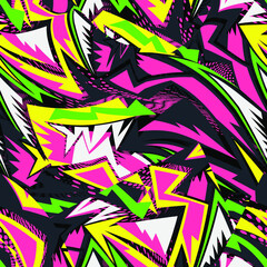 Abstract seamless pattern with curved triangle elements