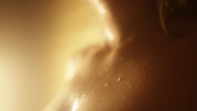 Woman is sweating in the sauna. Spa and health procedures.