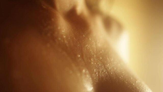 Woman is sweating in the sauna. Spa and health procedures.