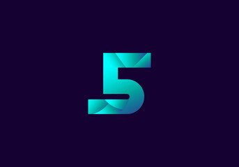 Modern Abstract Gradient Stylish S & 5 Letter Logo Design Vector Template