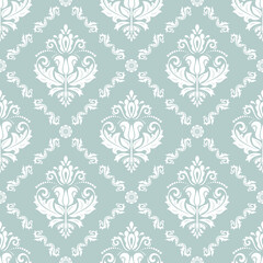Classic seamless pattern. Damask orient blue and white ornament. Classic vintage background. Orient ornament for fabric, wallpaper and packaging