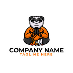 Yoga panda Mascot illustration Buddha