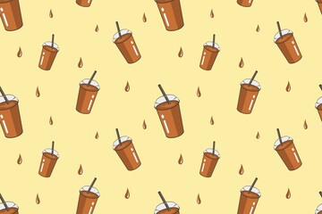 Chocolate Cup Drink Seamless Pattern Design