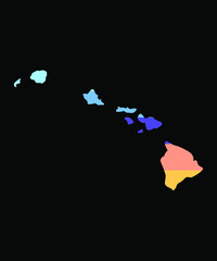 Fototapeta premium map shaped old grunge retro vintage,Beautiful Lanikai, Kailua Sunrise in Hawaii