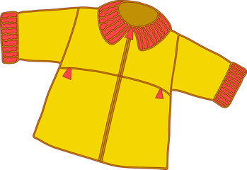 Children's yellow jacket. Vector drawing easily editable.