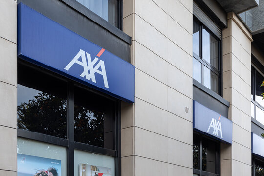 VALENCIA, SPAIN - DECEMBER 20, 2021: Axa is a French multinational insurance firm