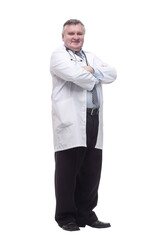 competent doctor in a white coat. isolated on a white