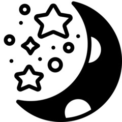 night solid line icon