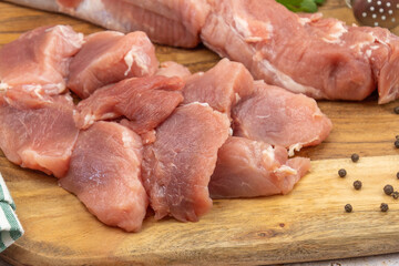 raw pork tenderloin on a cutting board