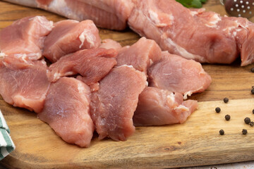 raw pork tenderloin on a cutting board