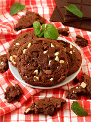 Big chocolate cookies.