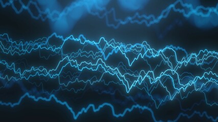 3d render abstract background with graph made of particles. Finance graph with details. Complex repeatable graphs