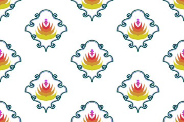 Fototapeta na wymiar Geometric ethnic pattern design. Mandala seamless abstract traditional textile digital chevron Mexico African backdrop ornament geometry Aztec vector illustrations background folklore American style.