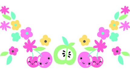 Obraz premium T-shirt print design for kids fashion, vector illustration. Print design for kids clothes. It can be used for fashion print design, kids wear, girls clothes. 