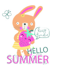 Cute T-shirt design for kids, vector illustration. Print designs for baby girls. Can be used for fashion print design, kids wear, girls clothes, poster, nursery wall decor, background.