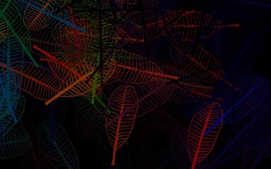 Dark Green, Red vector abstract pattern with leaves.