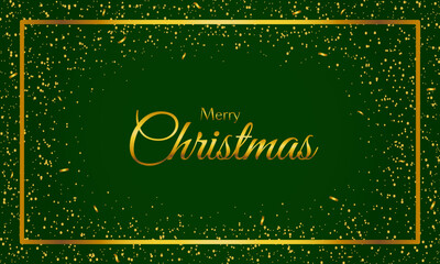 MERRY CHRİSTMAS ON GREEN BACKGROUND