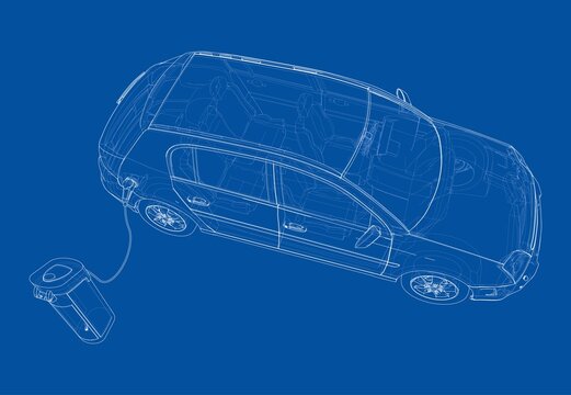 Electric Vehicle Charging Station Sketch