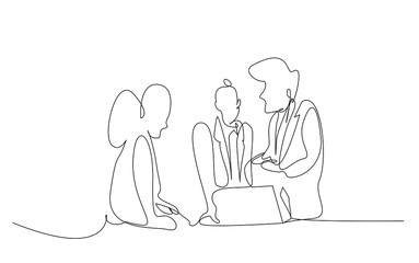 three people teamwork and analyze their situation together