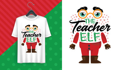 Sweet Teacher Elf T Shirt Matching Family Group Christmas T-Shirt