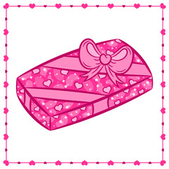 Valentine love gift drawing sticker