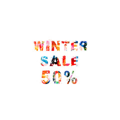 Winter sale banner vector illustration. Sale poster, promotions and ads. Shopping and e-commerce, sale tags and coupons
