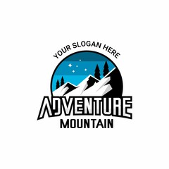mountains and adventure logo illustration vector