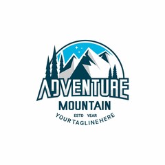 mountains and adventure logo illustration vector