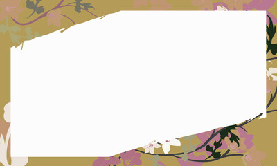 a brown floral background with white snags