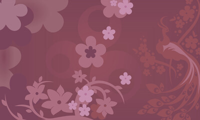 a floral and bird motif background