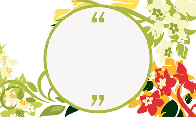 a floral background with quotes inside circle