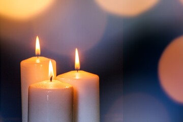 Advent - burning Candles With Mystery Lights