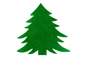 One green felt Christmas tree