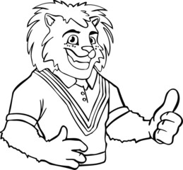 Emotions emoticons lion joy holiday cartoon style character