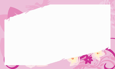 floral and bird background with white snags