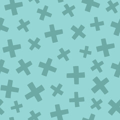 vector seamless pattern with plus signs on blue