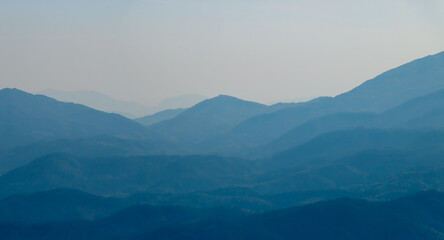 mountain landscape with fog