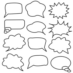 Obraz premium Cartoon bubbles and empty elements speech 