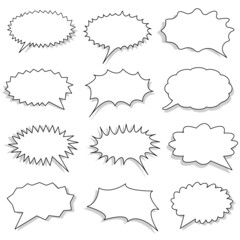 Cartoon bubbles and empty elements speech 