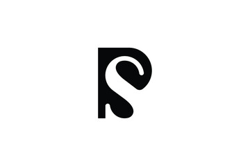 Fototapeta SP monogram initials letter logo concept. PS letter logo design on luxury background. SP icon design. PS trendy and Professional black color letter icon design on white background. S P PS SP obraz