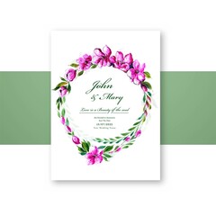 Beautiful flowers widding card template design