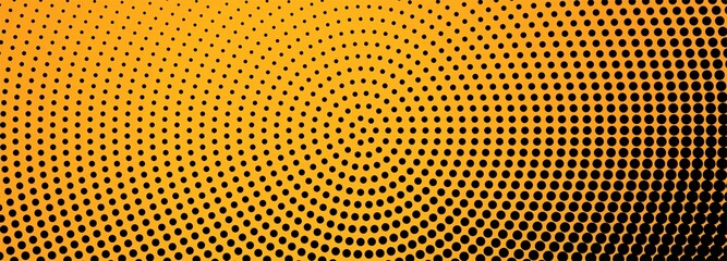 Abstract orange and black halftone banner background