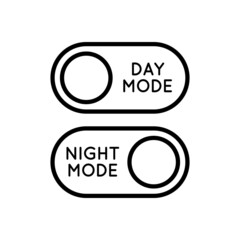 Line Icon Switches Day-Night Mode In Simple Style. Light Dark mode for mobile app development. Vector sign in a simple style isolated on a white background. Original size 64x64 pixels.